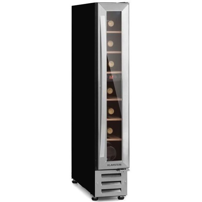 Cave à vin encastrable - Klarstein Vinovilla 7 Built-in Uno Onyx - 20 L - Capacité 7 bouteilles - argent - Klarstein