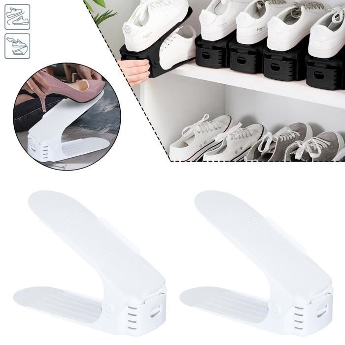 Étagère à chaussures - LARS360 - Lot de 10 - 3 hauteurs réglables - Peu encombrant - Antidérapant