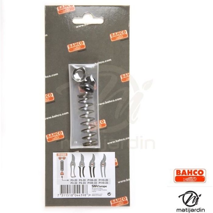 Butée, ressort, cuvette Bahco Pradines R1068. Kit de pièces de rechange pour sécateurs