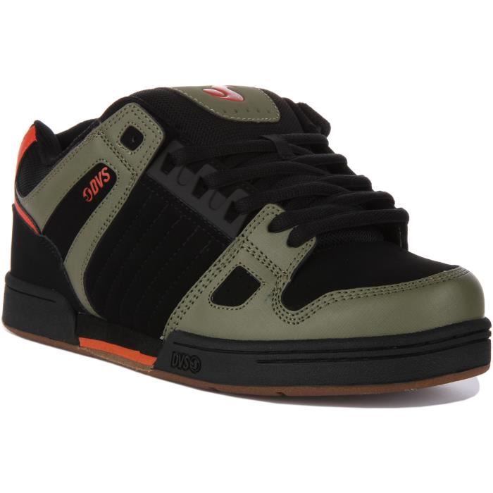 Baskets de skate DVS Celsius - Daim, cuir et nubuck - Noir olive - Homme - Lacets