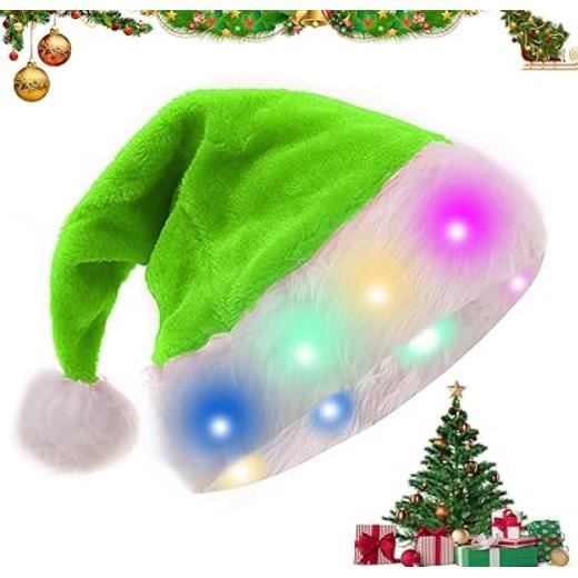 de Père Noël à LED Vert Accessoire de fête Mixte Intérieur