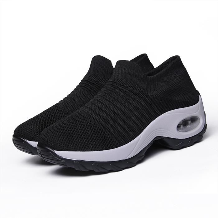 Baskets Femmes Hommes - MOBIGARLAN - Chaussures - WX340A- Sport - Noir- Running de Course- Outdoor Fitness Gym