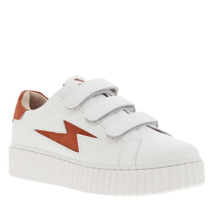 VANESSA WU Baskets basses - VANESSA WU - VICKY - Blanches - Rouge - Femme - Scratch