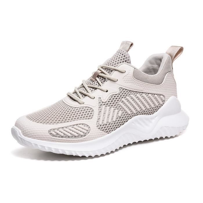 LEOCLOTHO Chaussures de sport en Mesh - LEOCLOTHO - Homme - Beige - Plat - Lacets