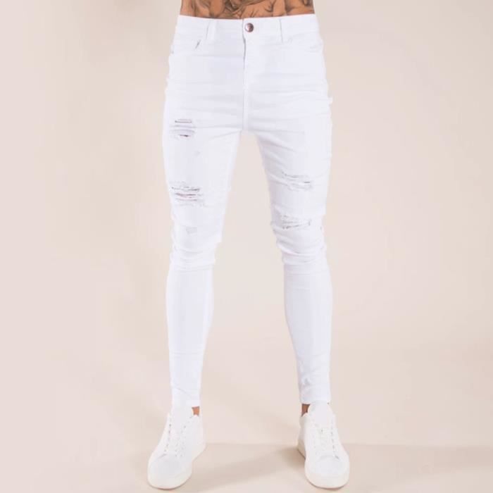 Femmes Taille Haute Denim Jeans avec Tassel déchiré Zipper Jeans Délavé Crayon Pantalon