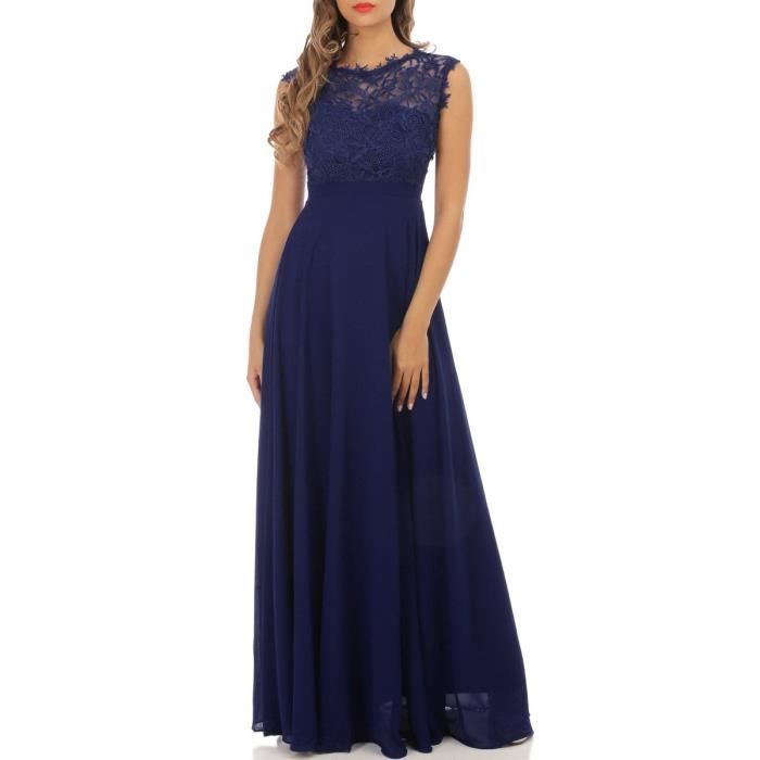 Robe longue bleu marine grandes tailles ...