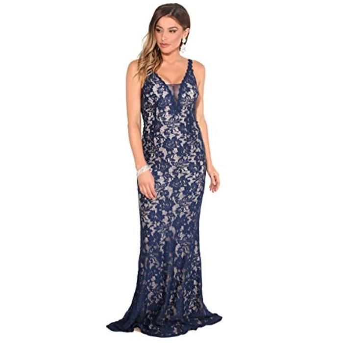 Robe WESG4 longue en dentelle formelle moulante extensible en queue de ...
