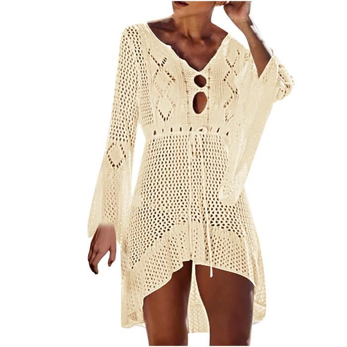Robe Dos Nu Crochetée Style Boho – Parfaite Pour Plage, Vacances Ou Soirées Décontractées