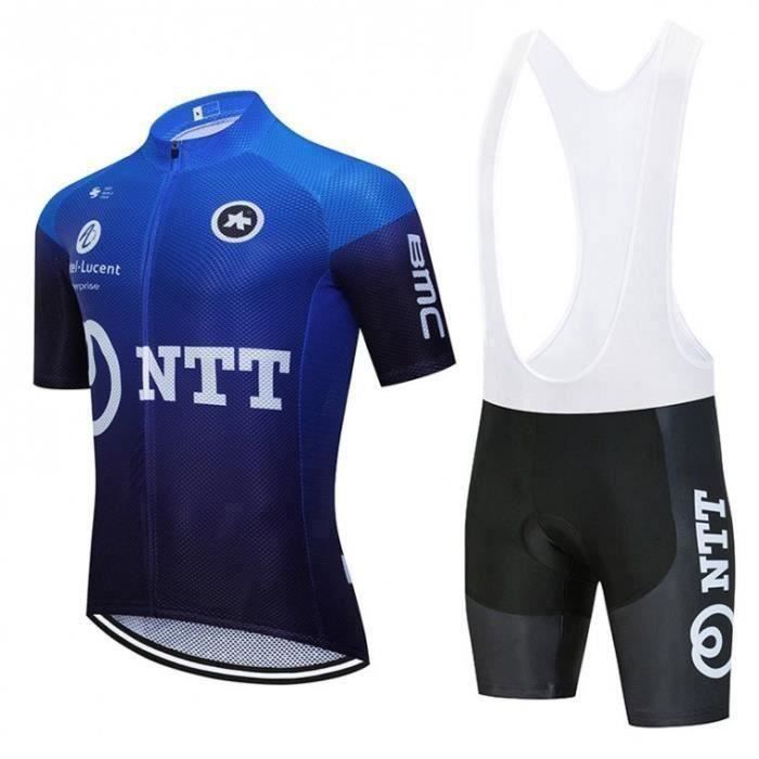 Tenue Cyclisme Homme FFFF & OLFEH - Maillot Manches Courtes + Cuissard Bretelles - 9D Gel - Respirant