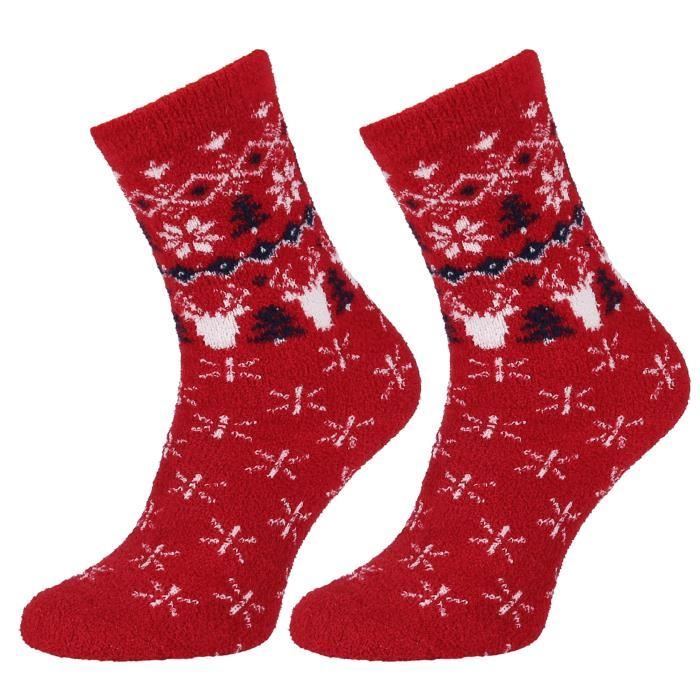 Chaussettes de Noël rouges pour femmes OEKO-TEX design festif