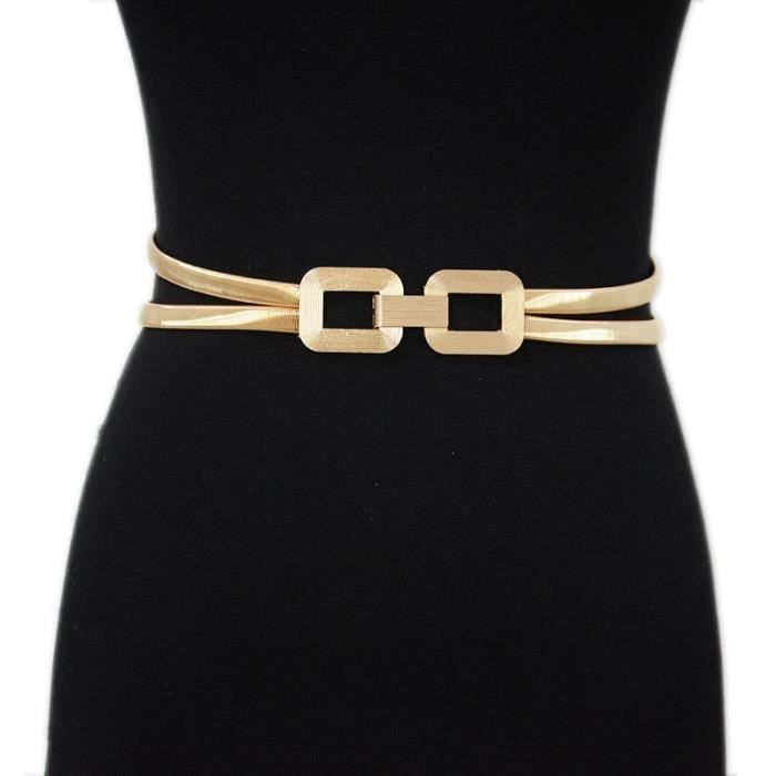 Ceinture elastique vintage en metal pour femmes Gold Decor de robe doree Taille pour filles Blanc Cdiscount Pret a Porter