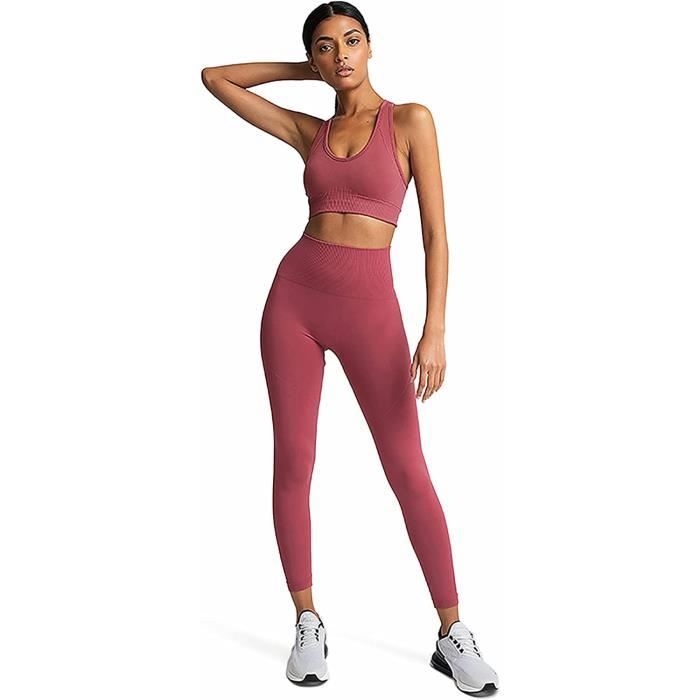 Ensemble de yoga femme,sport femmes Leggings + soutien-gorge 2 pièces