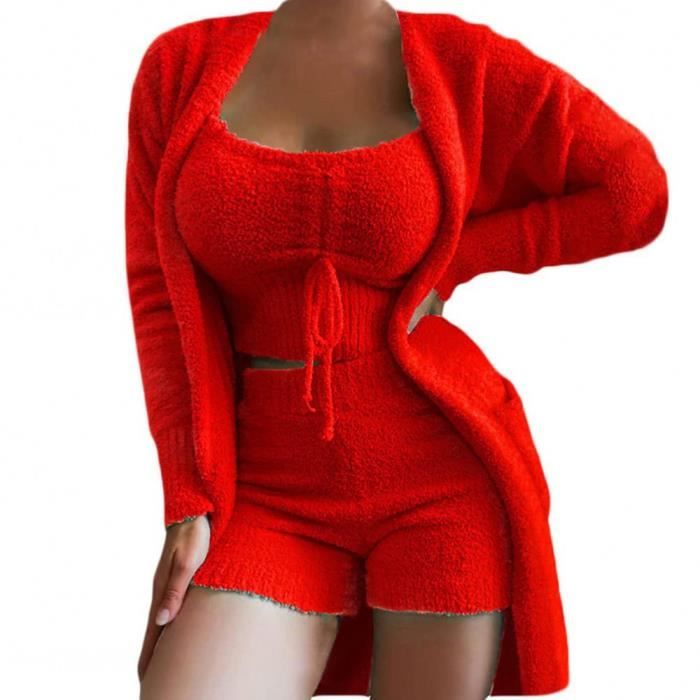 Pyjama femme 2025 3 pieces polaire