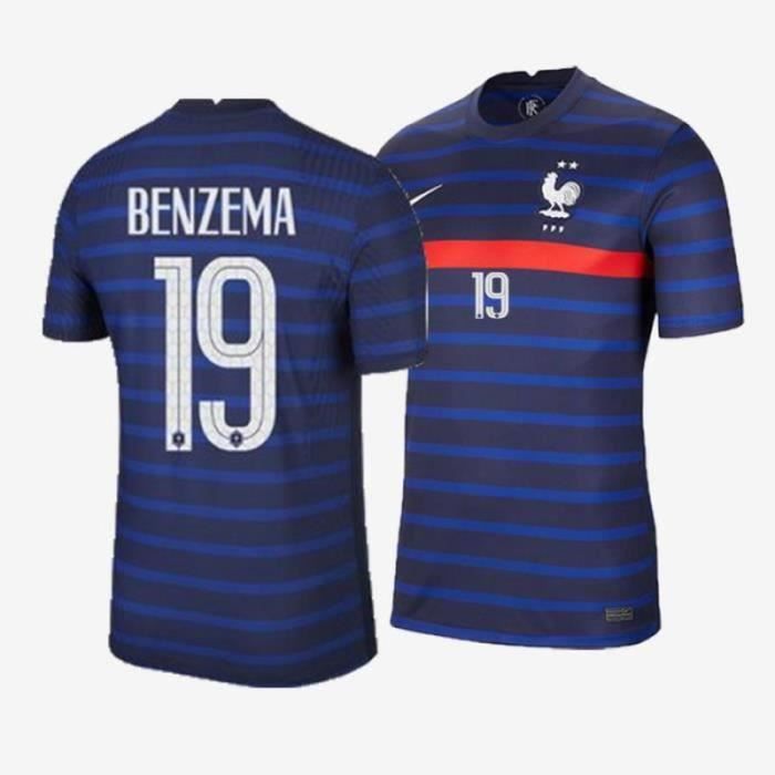 Maillot Equipe de France FFF 2 Etoiles 2020 2021 EURO Maillot de Foot 19 Karim Benzema Pas Cher Homme Cdiscount Sport