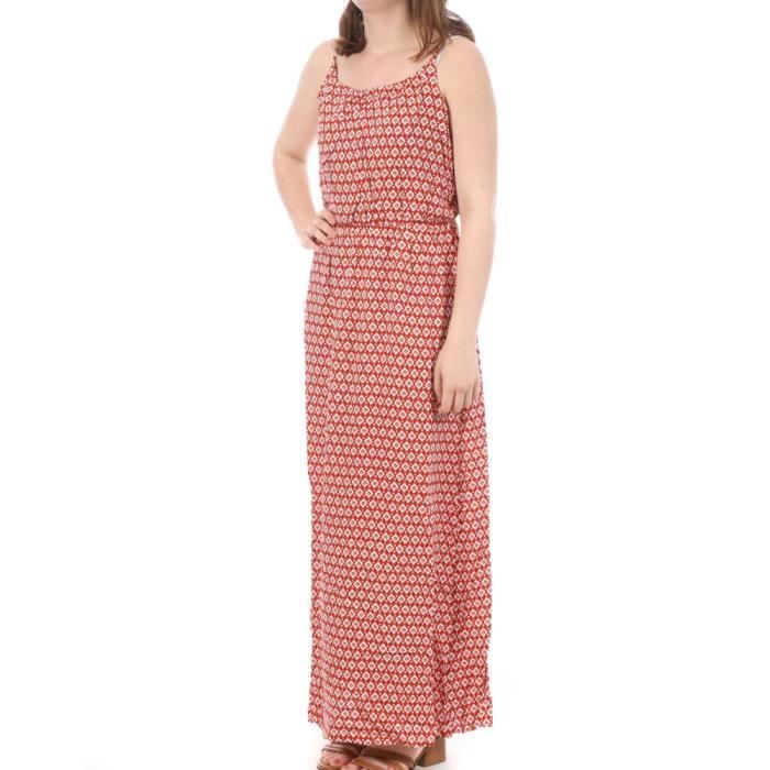 Robe Longue Orange à Fleurs Avec Ceinture - Taille 40, Style Maxi - Occasion En Très Bon état
