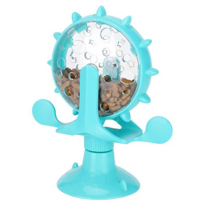 Comparer les prix de Omabeta Jouet pour animaux de compagnie Moulin à Vent Rotatif de Fuite de Nourriture Chats ABS Jouet de animalerie jouet Jaune Bleu