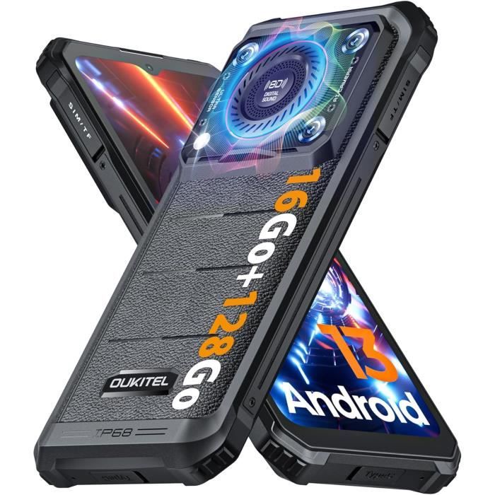 Smartphone Incassable OUKITEL WP53 – Android 15, 11000mAh, IP68, 128dB Haut-parleur, Lampe 900LM