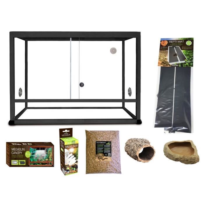 Kit Serpent Terrarium Elegance Alu Noir120x50x50 cm Cdiscount Animalerie