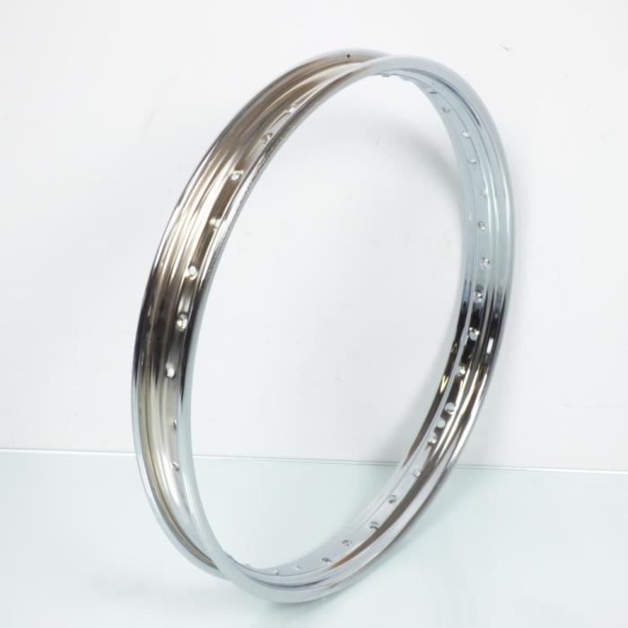 Cercle de jante chromé 18 pouces 1.50x18 36 rayons pour mobylette cyclomoteur C518 - MFPN : 18 pouces - 1.50x18 - C518-132883-1N