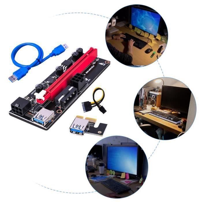 Septpenta Carte D'Extension Pcie 1X vers USB 3.0, Carte Adaptateur D'Extension 2Xtype C 3Xusb3.0 19 Broches 5 Ports, Contrôle Maître UPD720201, Cartes D' Extension de Prise pour PC de Bureau