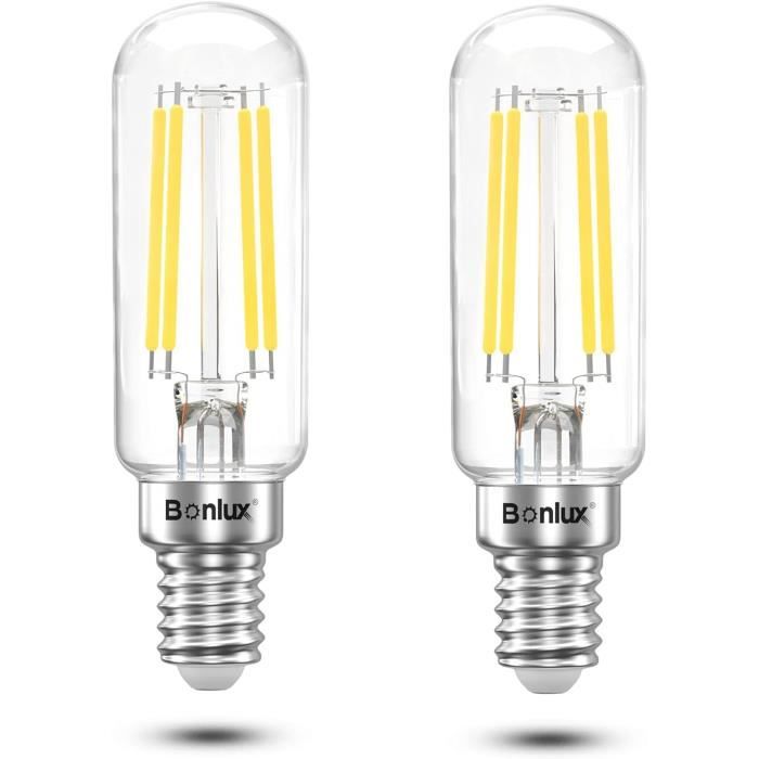 2 Ampoules LED E14 4W 6000K - Équivalent Halogène 50W - Pour Hotte, Frigo, Lustre - Non Dimmable