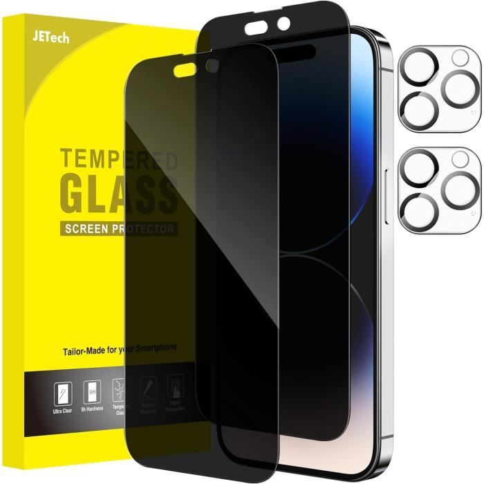 Protecteurs D'objectif IPhone 16 Pro/Pro Max - Lot De 3, Verre Trempé, Anti-rayures, Anneau Métallique Brillant - Noir - 5