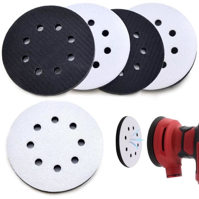 Lot De 8 Tampons D'Interface En Éponge 125 Mm - Protection Souple Ponceuse Excentrique - Tampons Polissage Accessoires Meuleuse