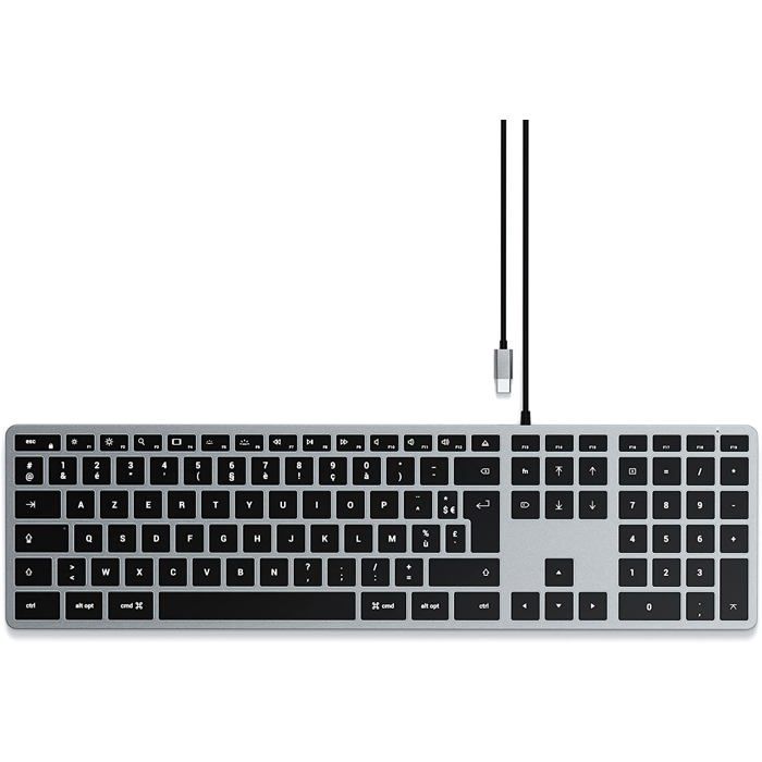 Clavier filaire - Satechi - Slim W3 - USB-C - AZERTY - Rétroéclairé