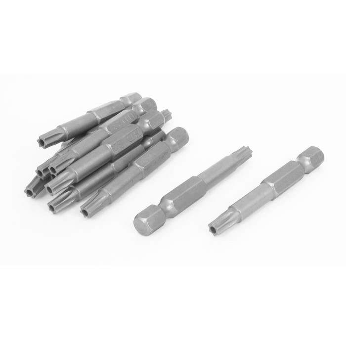 10pcs 1//4/" tige hex T27 Magnétique Torx Sécurité Tournevis Bits 50 mm Longueur