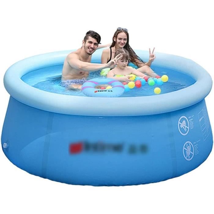 Piscine Gonflable Familiale 150x100x50 Cm - Rectangulaire - Pour Jardin Ou Balcon - 3 Chambres à Air - PVC Résistant