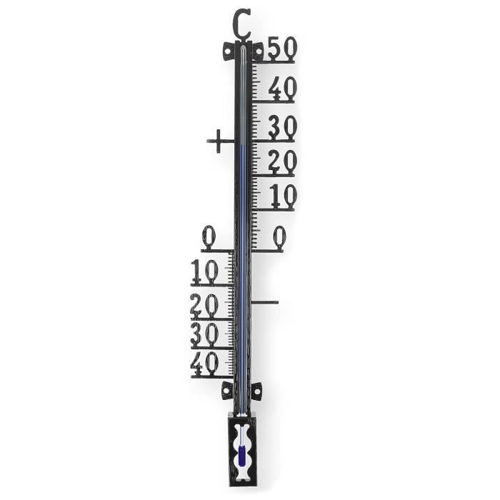 Thermomètre De Jardin Lantelme 40 Cm - Analogique, -23°C à +50°C - Plastique Vert, Fabriqué En Allemagne
