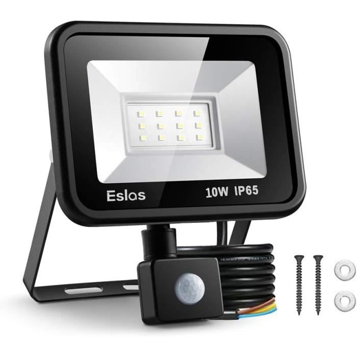 Projecteur LED Avec Detecteur De Mouvement, 10W 1000LM PIR Projecteur — free download