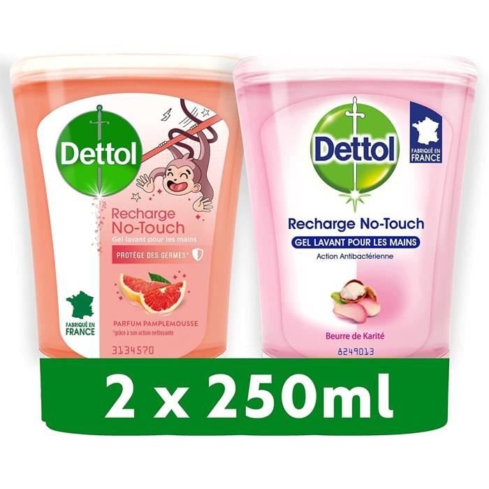 Dettol No-Touch Distributeur Automatique Savon Mains – 250 Ml Aloé Vera + Recharge, Sans Contact