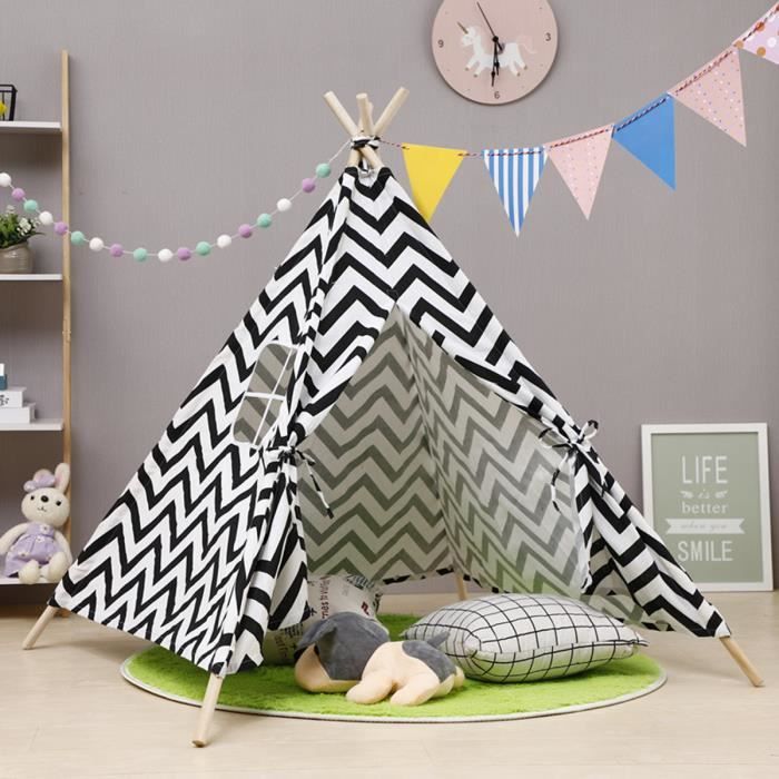 Tente De Jeu Tipi Indian Pour Enfants Bebe Chambre Princesse Noir A Cdiscount Jeux Jouets