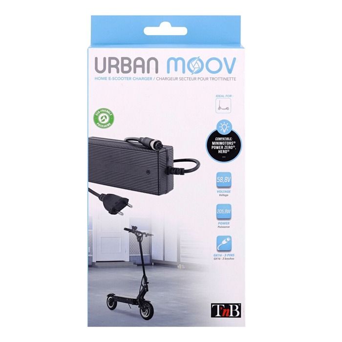 Batterie et chargeur trottinette électrique Tnb URBAN MOOV - Chargeur 588V pour trottinettes electriques - noir