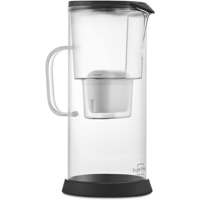 Carafe Filtrante En Verre Borosilicate 3L Wessper Avec Compteur LED - Filtre Compatible Brita, Aquaphor, Dafi - Réduction Calcaire & Chlore