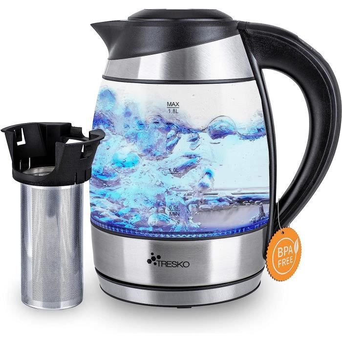Bouilloire électrique + infuseur à thé avec base chauffante - Livraison offerte