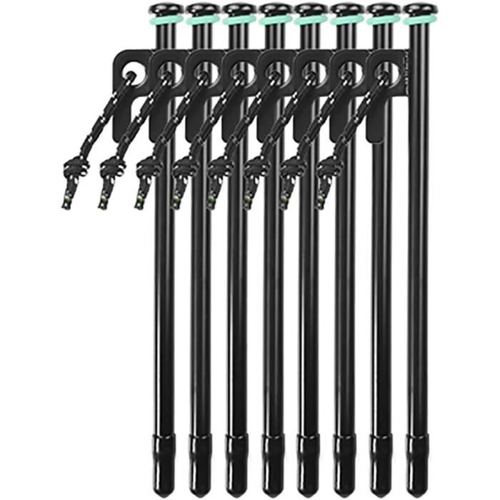 Lot De 12 Sardines De Tente En Acier Carbone - 30 Cm, épaisseur 9 Mm, Crochet Et Trou Pour Corde