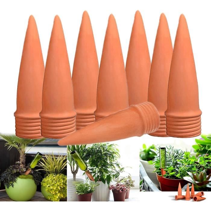 MKNZOME Lot 4 Pièces Irrigation Goutte à Goutte Bouteille Terre Cuite - Arrosage Automatique Plantes