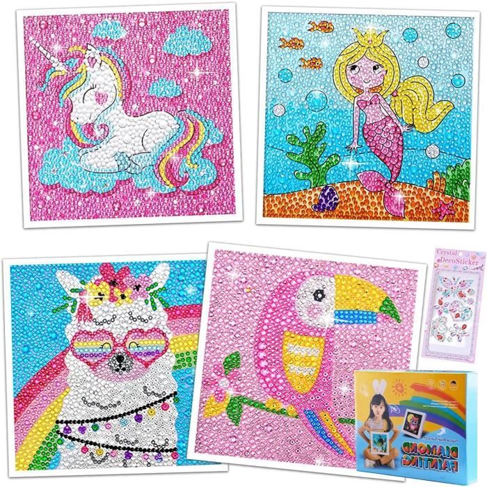 Diamond Painting Enfant Boîte à Bijoux Cœur Avec Miroir – Kit Bricolage Diamant DIY Pour Filles 6-10 Ans, Activité Manuelle Créative Et Décorative
