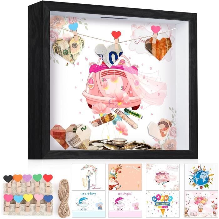 Cadre Profond 20x20 Cm Vitrine 3D Pour Photos Bouquet De Mariage