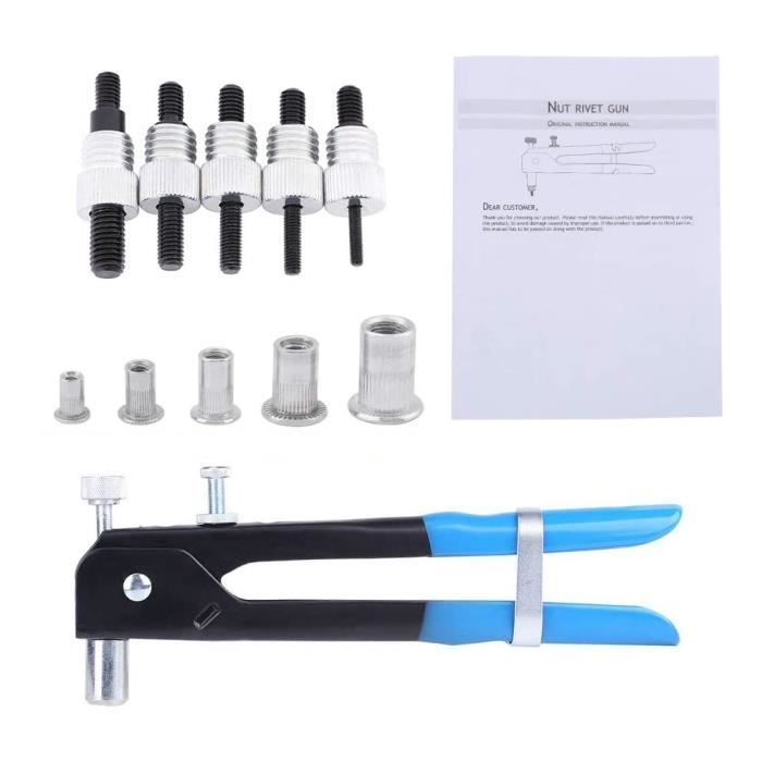 Pistolet à Rivets Sans Fil DingGreat – Adaptateur Perceuse Électrique + 4 Buses, Riveteuse Puissante Bricolage