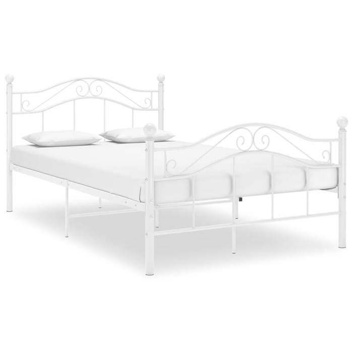 vidaXL Cadre de lit sans matelas blanc métal 120x200 cm 324995