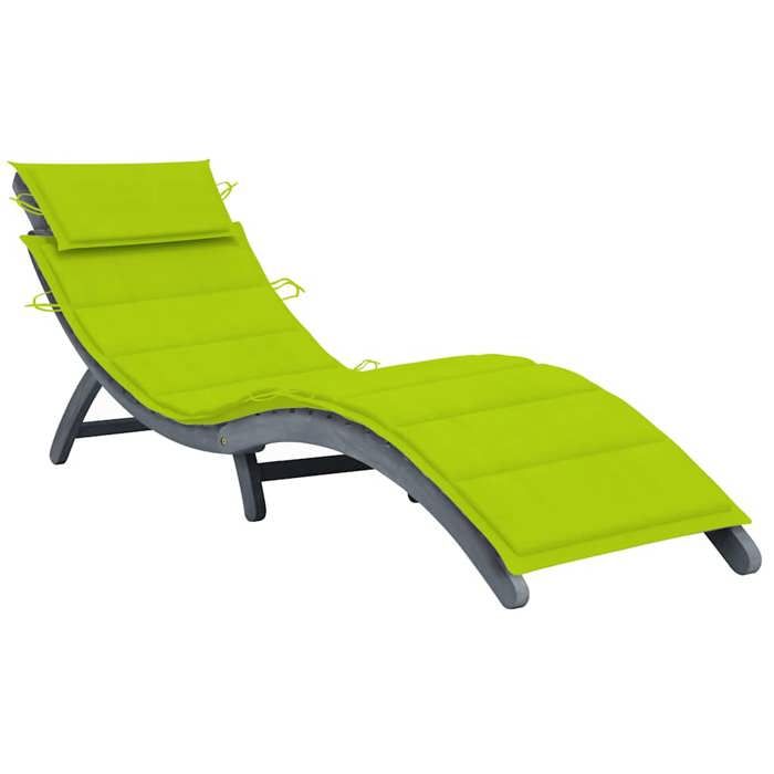 vidaXL Chaise Longue avec Coussin Chaise Longue de Patio Transat de Terrasse Bain de Soleil de Jardin Piscine Extérieur Gris 3064055
