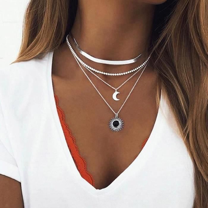 Lot De 2 Colliers Ras De Cou Avec Pendentifs étoile - Perles De Verre Jaune Et Ambre - Neuf