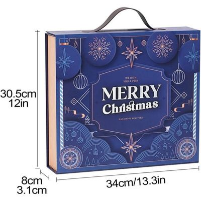 HERZONE Calendrier De L'Avent à Remplir - 24 Boîtes De Calendrier De L'Avent - Jolies Pochettes Cadeaux - Motifs De Noël - Rouge Et Vert - 2 Types