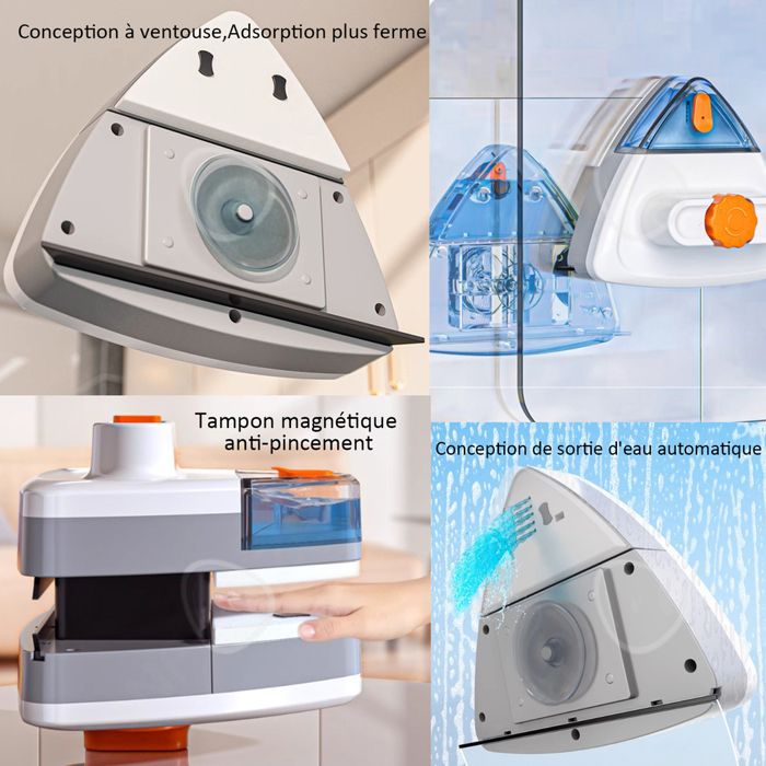Nettoyeur De Vitres Magnétique Double-face Avec Raclette Intégrée – Brosse Magique