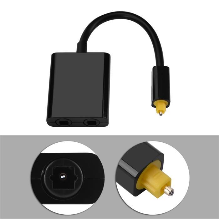 Adaptateur Séparateur Audio Optique Toslink Numérique à Deux Ports 1 en 2 sur Noir - Connectique Audio / Vidéo | fnac Belgique