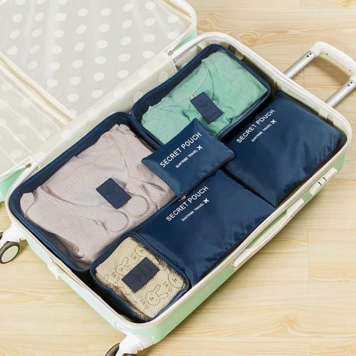 6 pièces ensemble de sacs de rangement de voyage pour vêtements  organisateur bien rangé armoire valise pochette sac organisateur de voyage,  sac de voyage, bagages, organisateur et rangement de valise, ensemble  d'organisateur