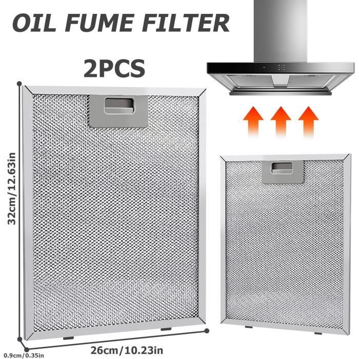 Lot De 2 Filtres à Graisse Pour Hotte Aspirante - Maille Aluminium 330x230x9 Mm, 5 Couches